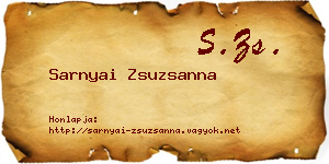 Sarnyai Zsuzsanna névjegykártya